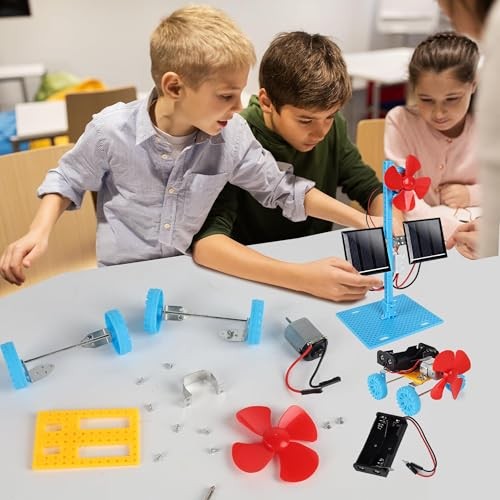 4 in 1 Solar Power & Electric Motor STEM Kits,Science Experiment Projects for