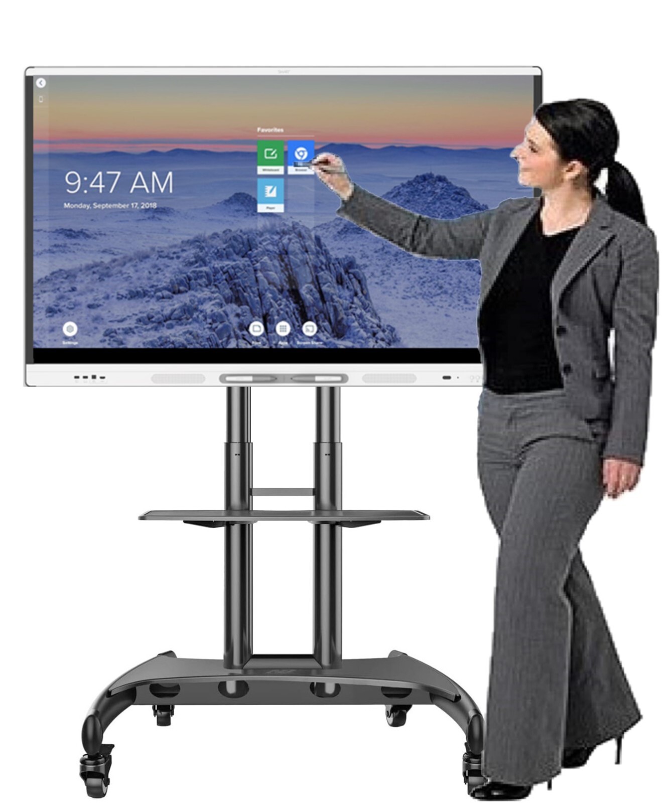 Mobile SMART Board MX065 Touchscreen Interactive Whiteboard Display for School