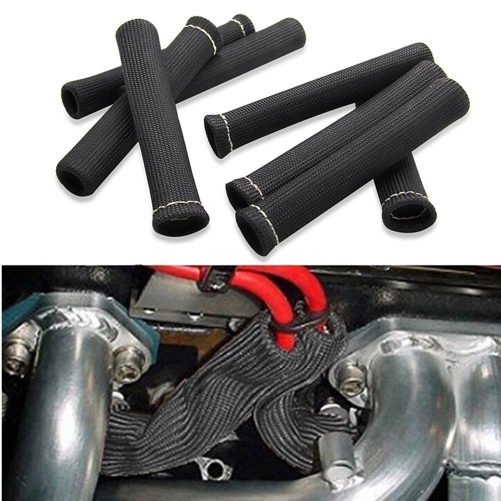 8PCS 2500° Spark Plug Wire Boots Protector Sleeve Heat Shield Cover For LS1/LS2