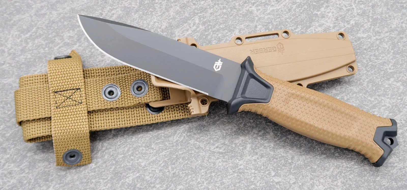 Gerber StrongArm Knife, Coyote Brown Serrated Fixed Blade