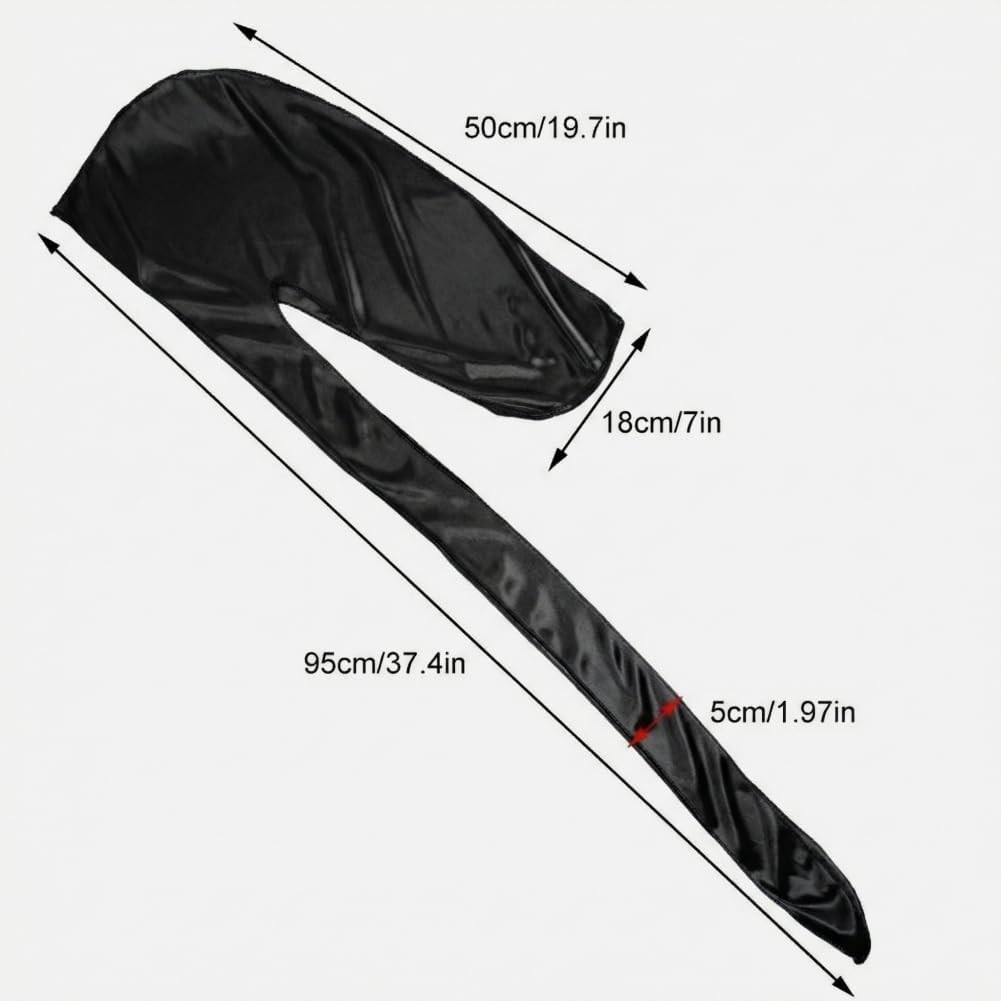 Silky Satin Durag for Men Women Silk Durags Satin Du Rags Long Tail Do Rag Cap D