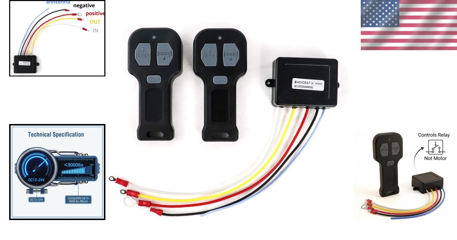 Universal Mini Wireless Winch Remote for Trucks - Protection Included