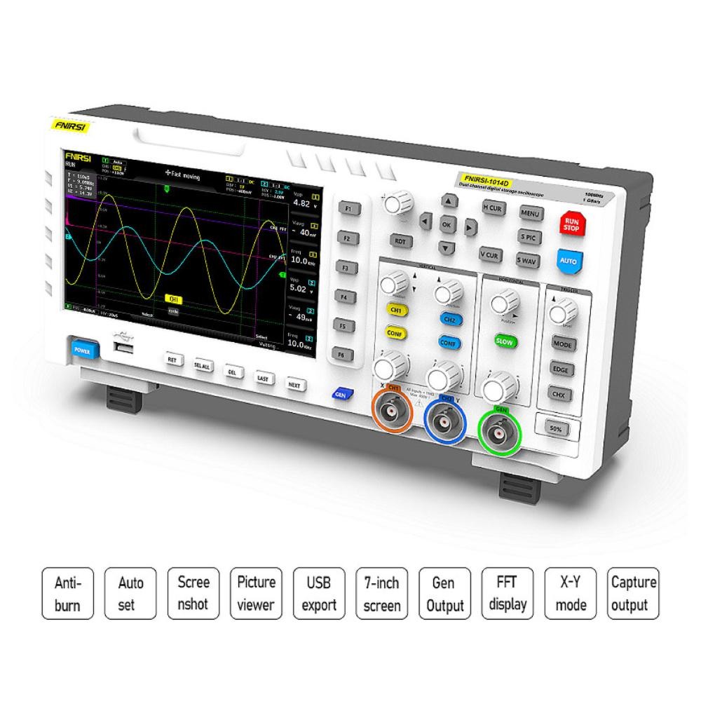 Fnirsi 1014D 2In1 7 Inch Digital Oscilloscope TFT LCD Screen Dual Channel c