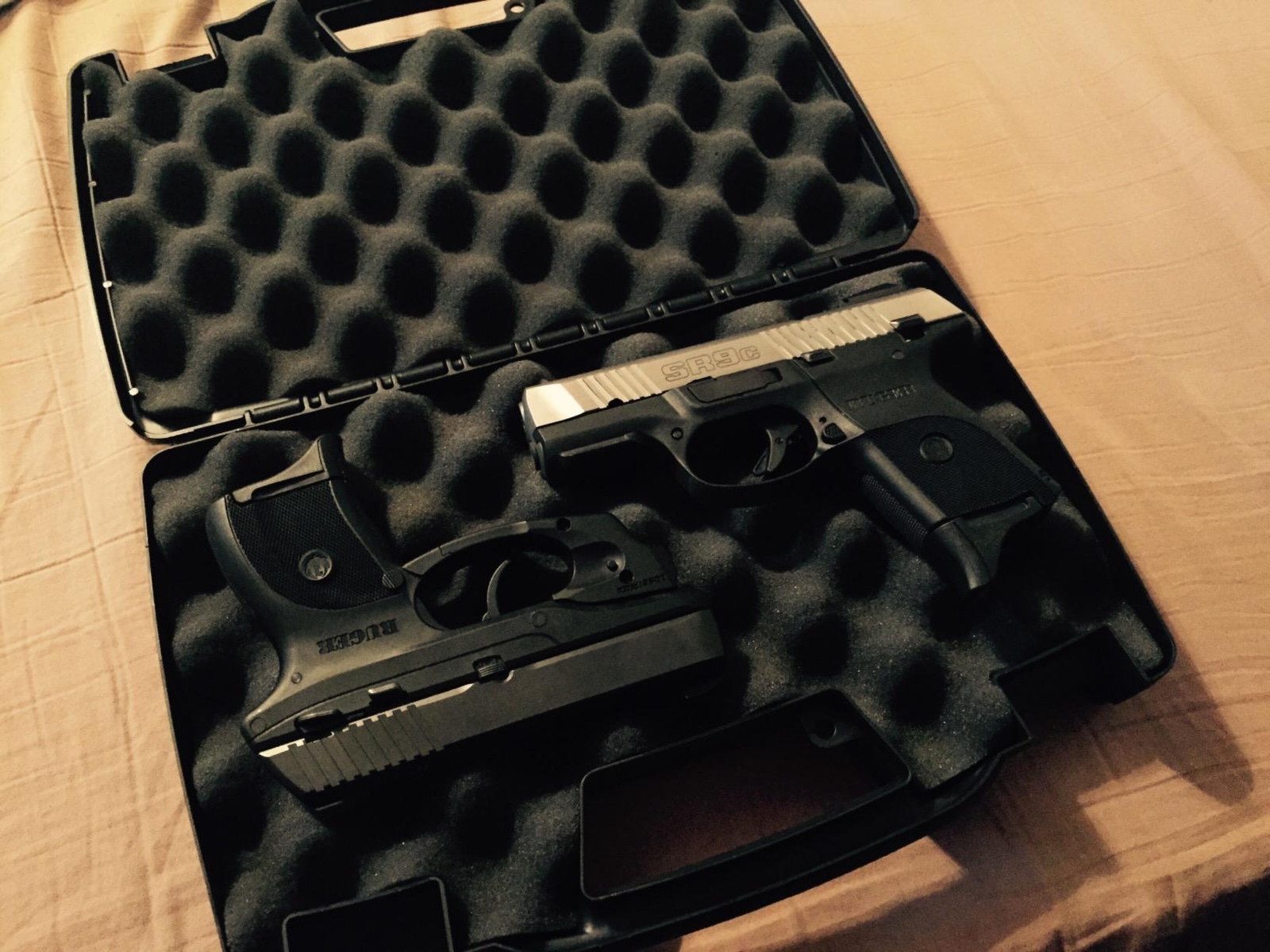 Pistol Storage Case – Hard Plastic. Padlock Tabs. Foam Protection