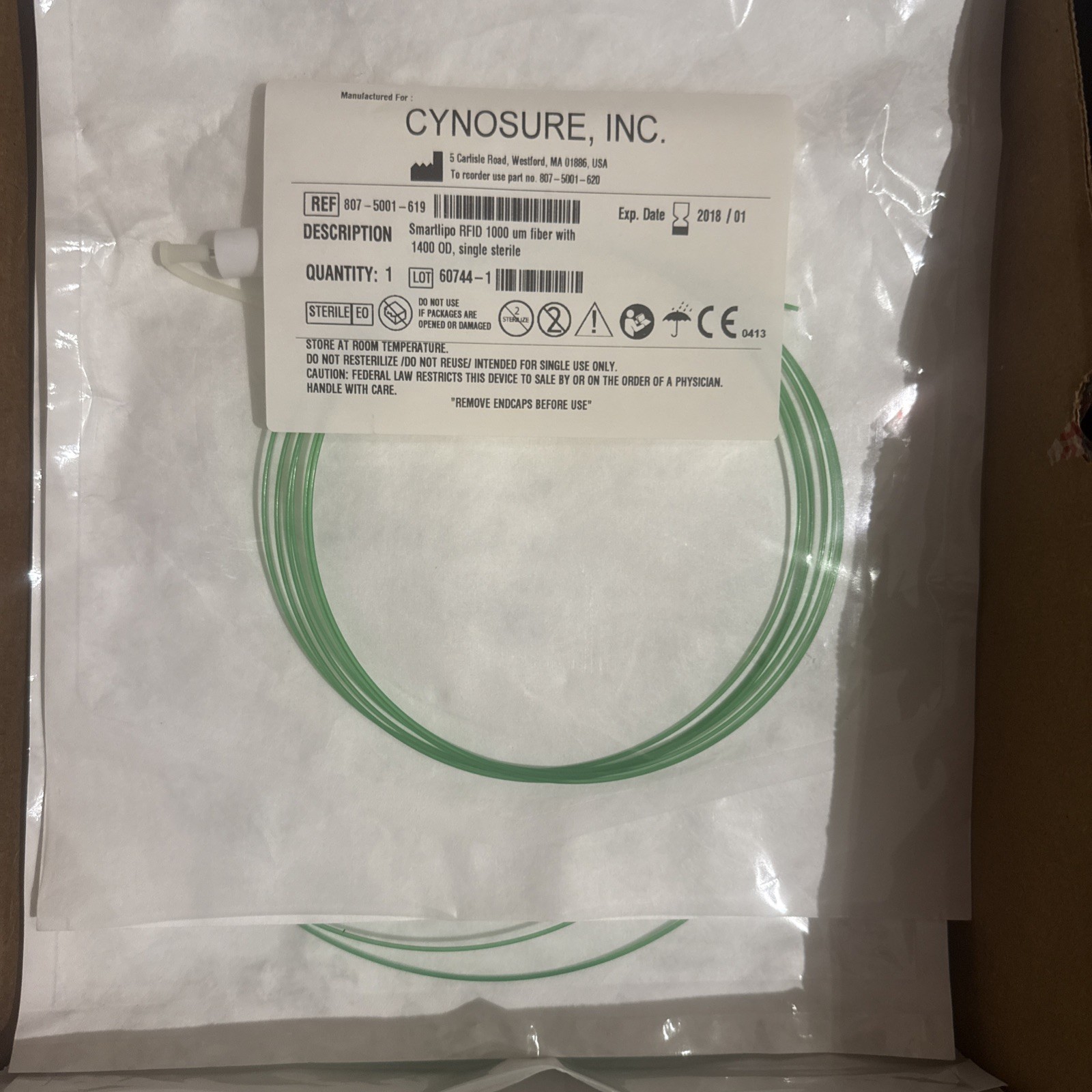 *NEW* Cynosure Smartlipo RFID 1000 um Fiber w/ 1400 OD 807-5001-619