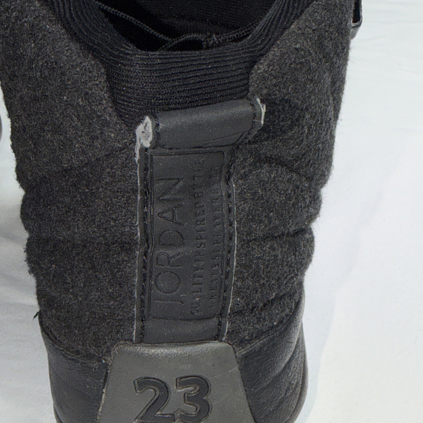 Men’s Air Jordan Gray Black Wool Sneakers - Size 12 Pre-Owned AS IS - See Pics