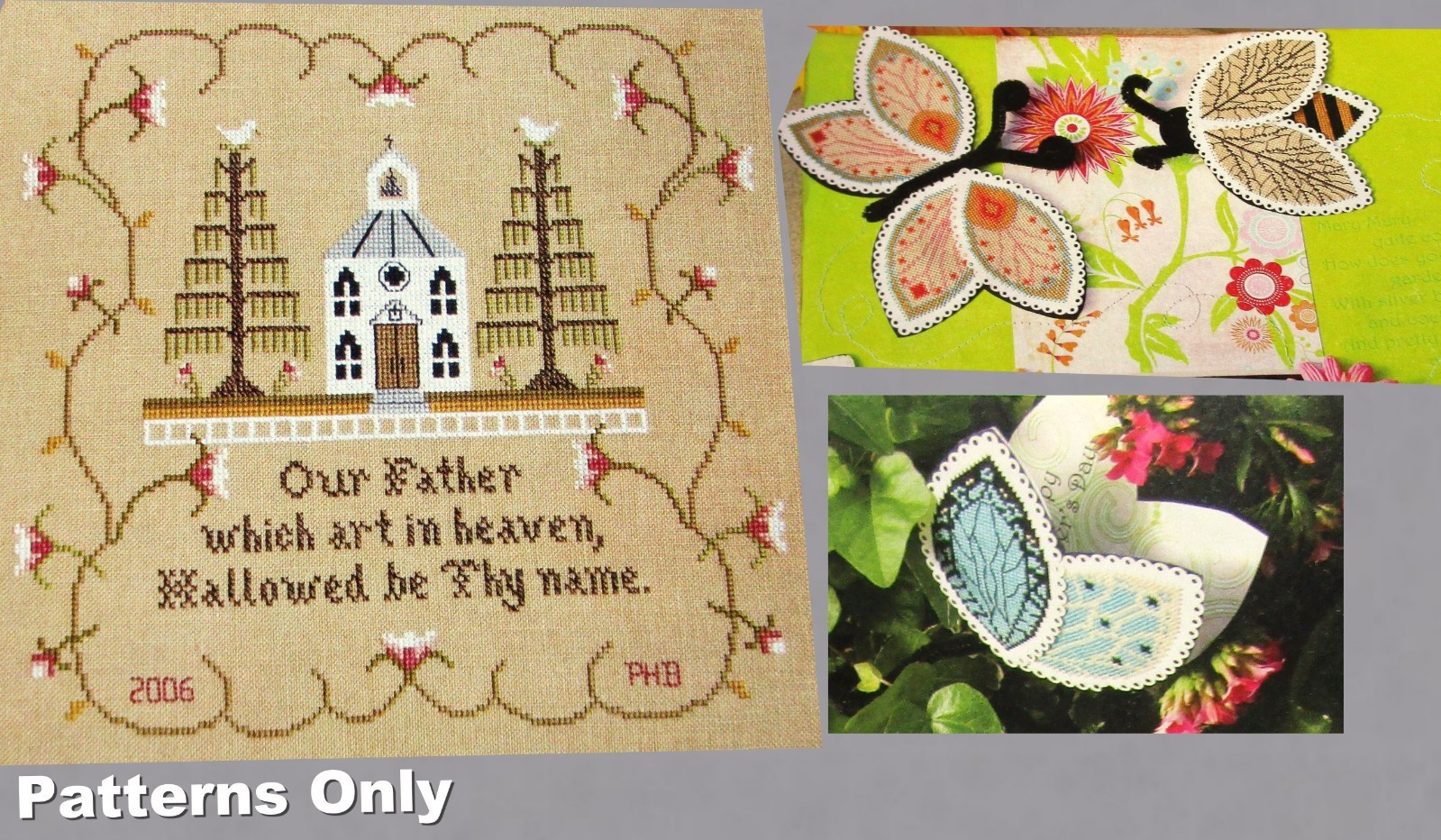 Our Father Who Are In Heaven Bee Butterflies Stitchbooking CROSS STITCH PATTERNS