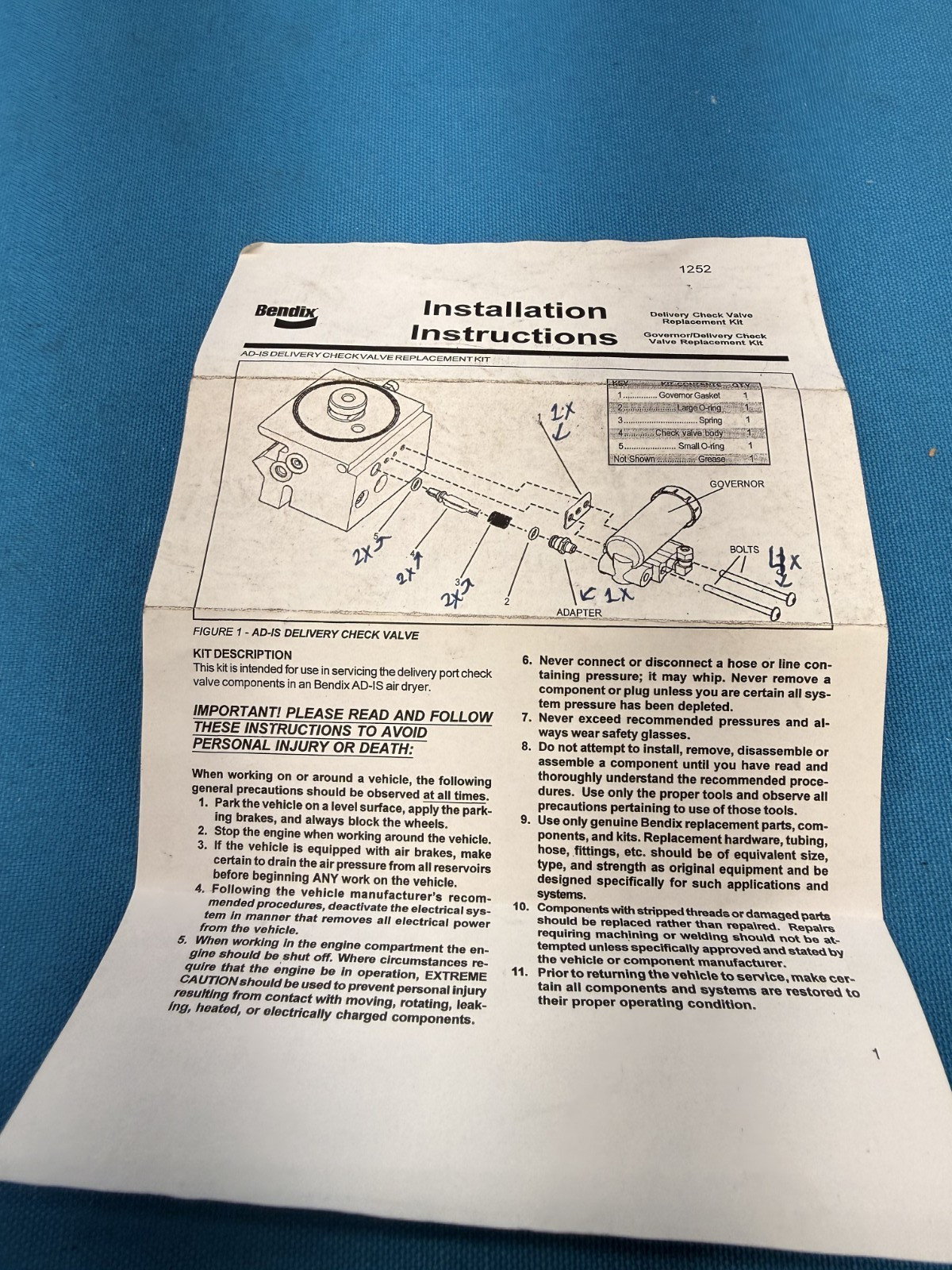 Bendix 5004049 Brake Kit Parts – Partial Hardware Set – OEM Genuine