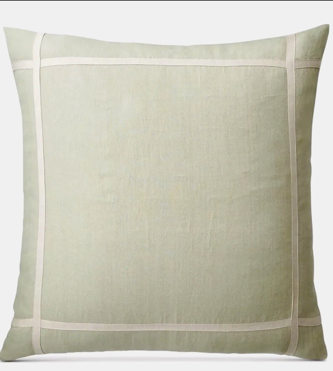 Ralph Lauren Lakeview Linen European Pillow Sham $115 NWT Light Green Cream Euro