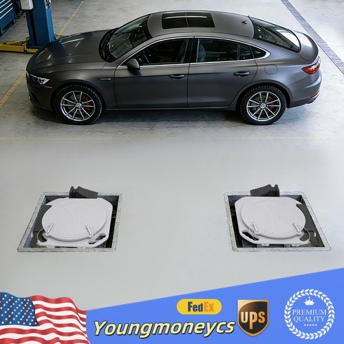 2pcs 3-Ton Front End Wheel Alignment Turntable Plate 360° Rotating Plate Table