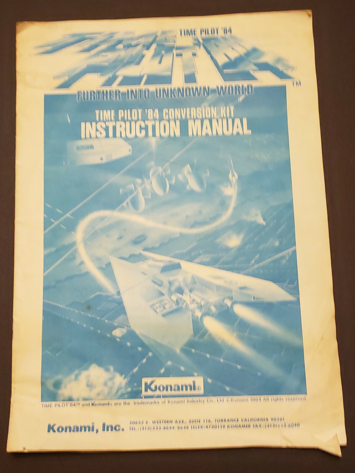 Original VINTAGE 1984 Konami Time Pilot Conversion Kit Instruction Manual