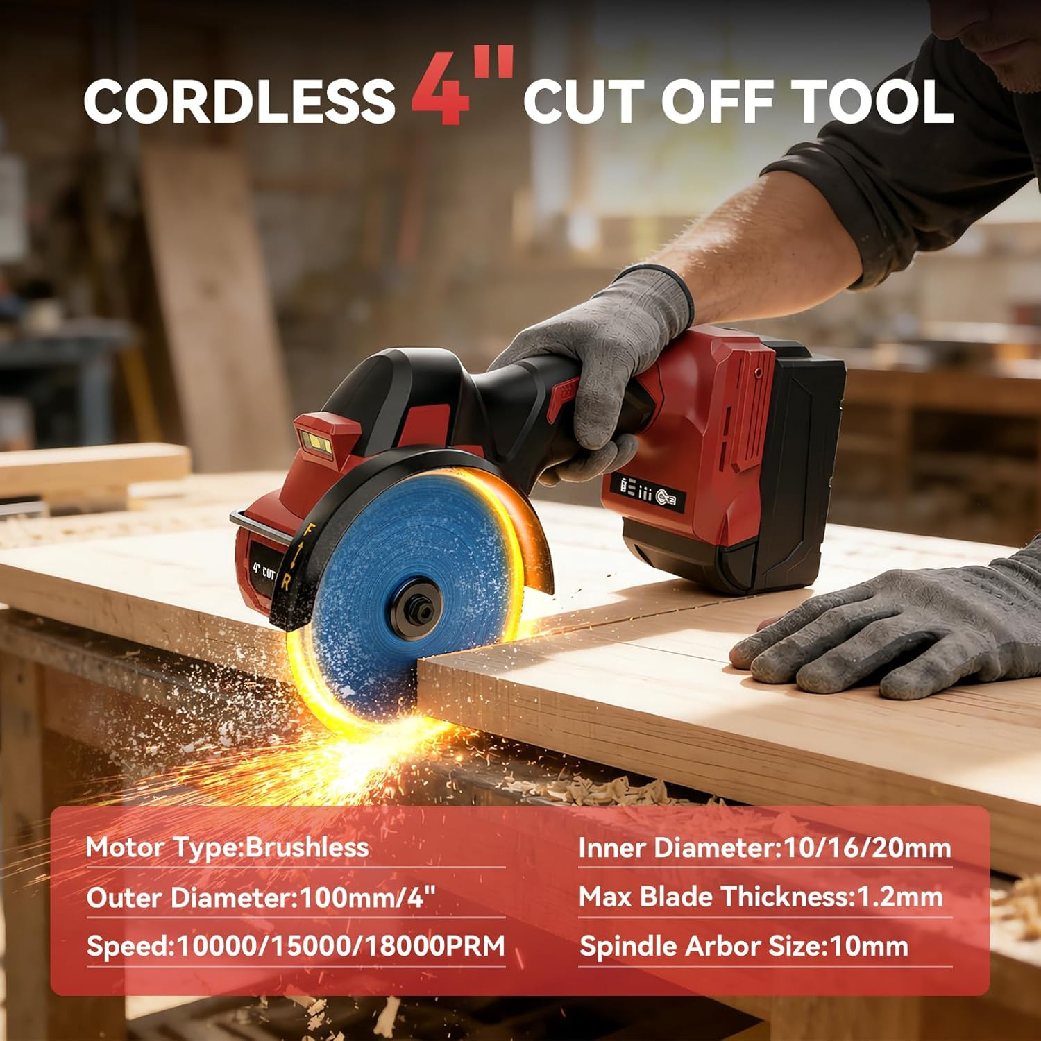 Cordless Cut off Tool Compatible with Milwaukee 18V Battery (Tool Only), 4 Inch
