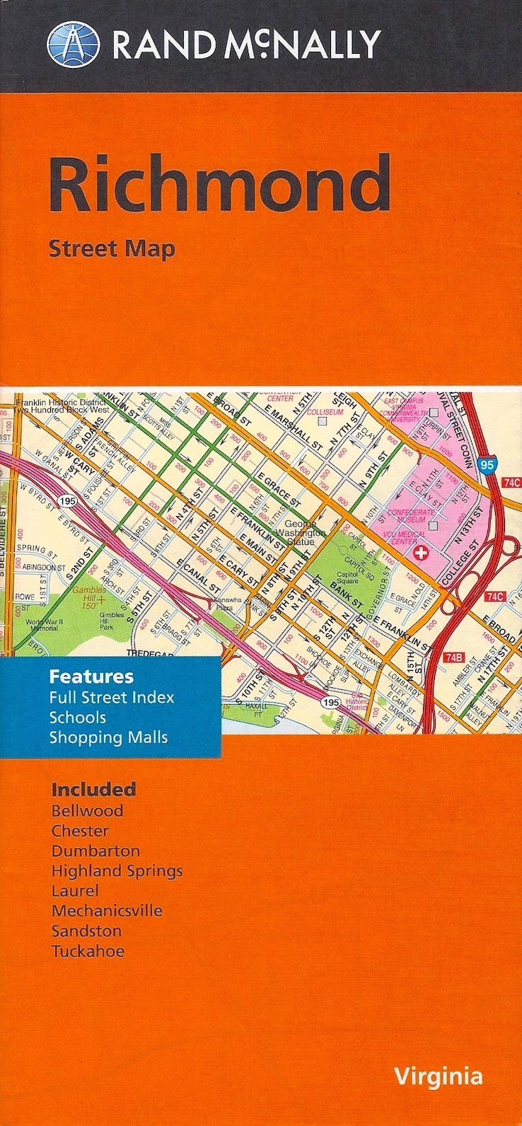 Richmond, Virginia Street Map, by Rand McNally