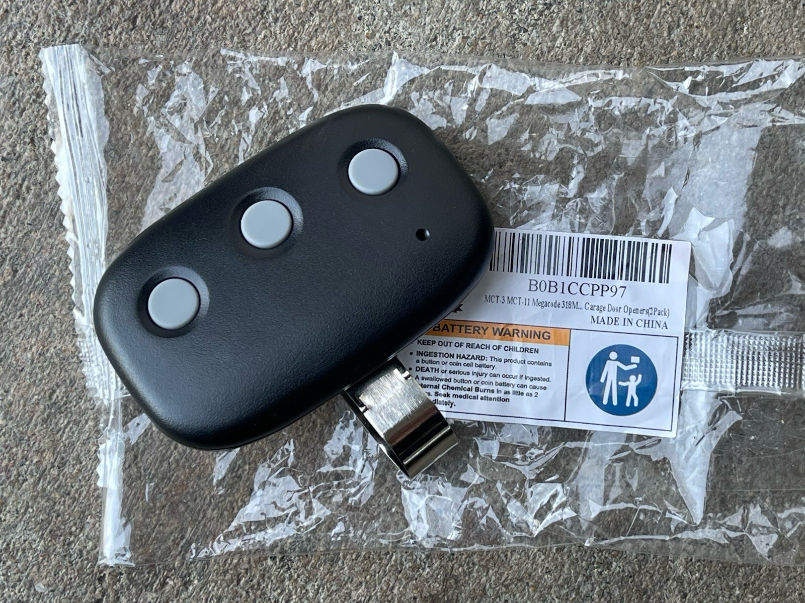 MCT-3 Garage Door Remote Opener 3-Button Compatible Linear Ld050 Ld033 Ldco800