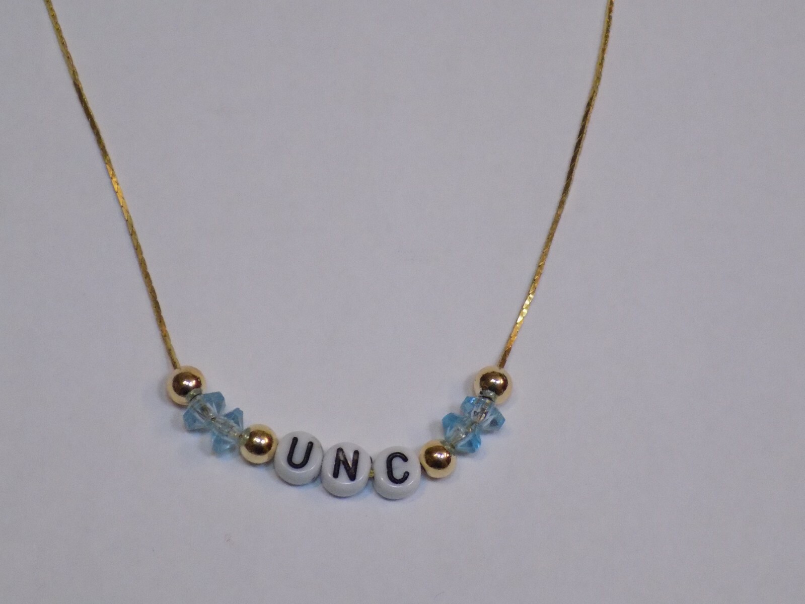 UNC Tar Heels University of North Carolina Chapel Hill NC Gold Metal Necklace