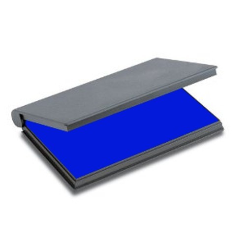 Blue Stamp Pad, Size 1 (2.5x4.375", 70x110mm) Felt Surface, Shiny Brand