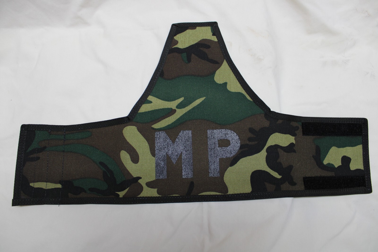 US Military Issue ARMY MILITARY POLICE " MP " ARMBAND MP Woodland Camoflauge