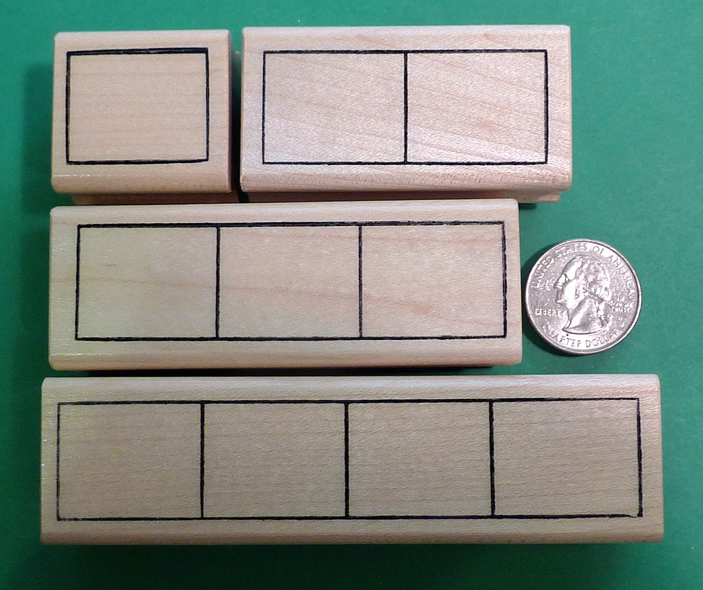 Elkonin Syllabic Frame Stamps, Set of 4