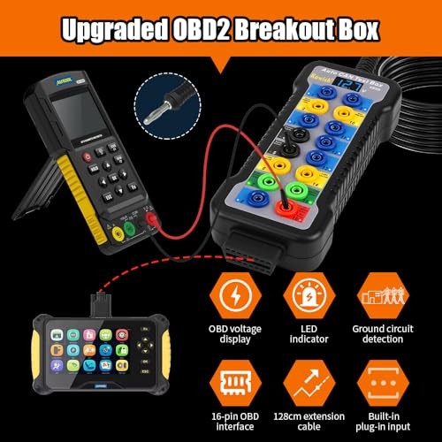 OBD2 Breakout Box Powerful OBDII Protocol Detector, 16 Pin Automotive CAN
