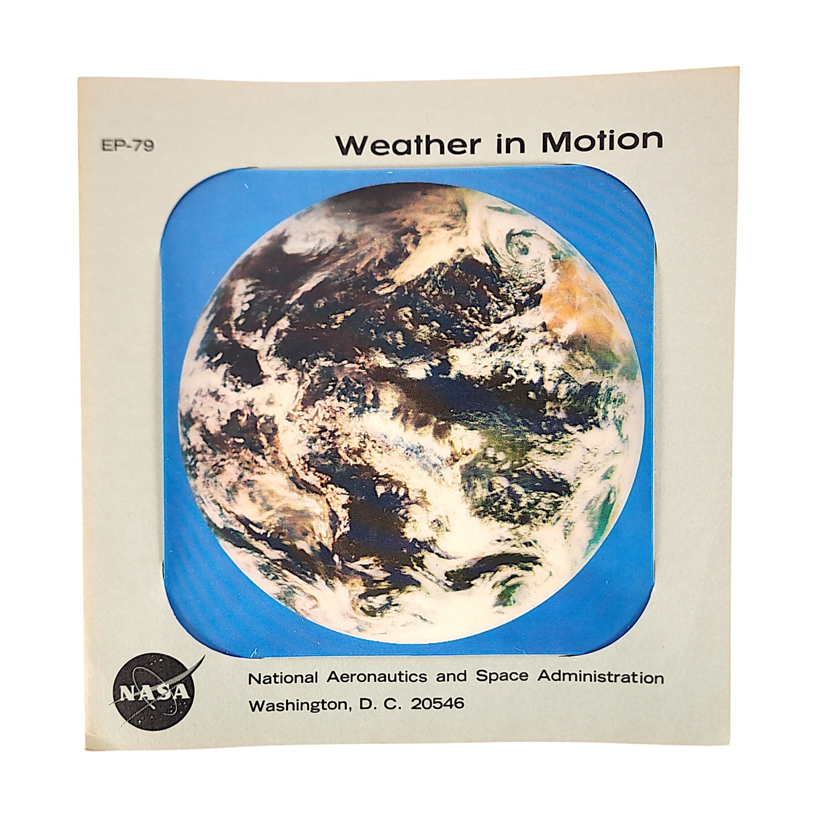 Nasa Atlas (ATS-III), 1967 Weather in Motion EP-79 Satellite Earth Photo