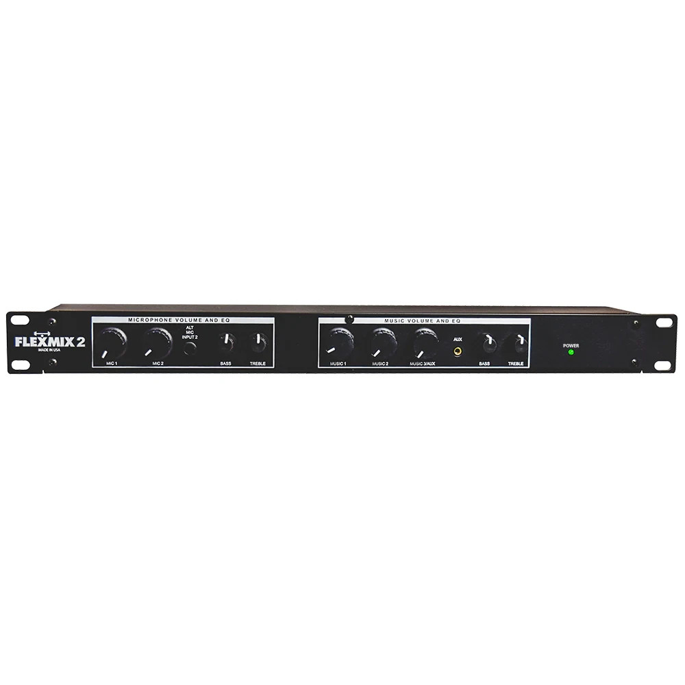 FlexMix 2.2 - 6-Channel Fitness Mixer w/ Front Aux Input Audio Sound System 2