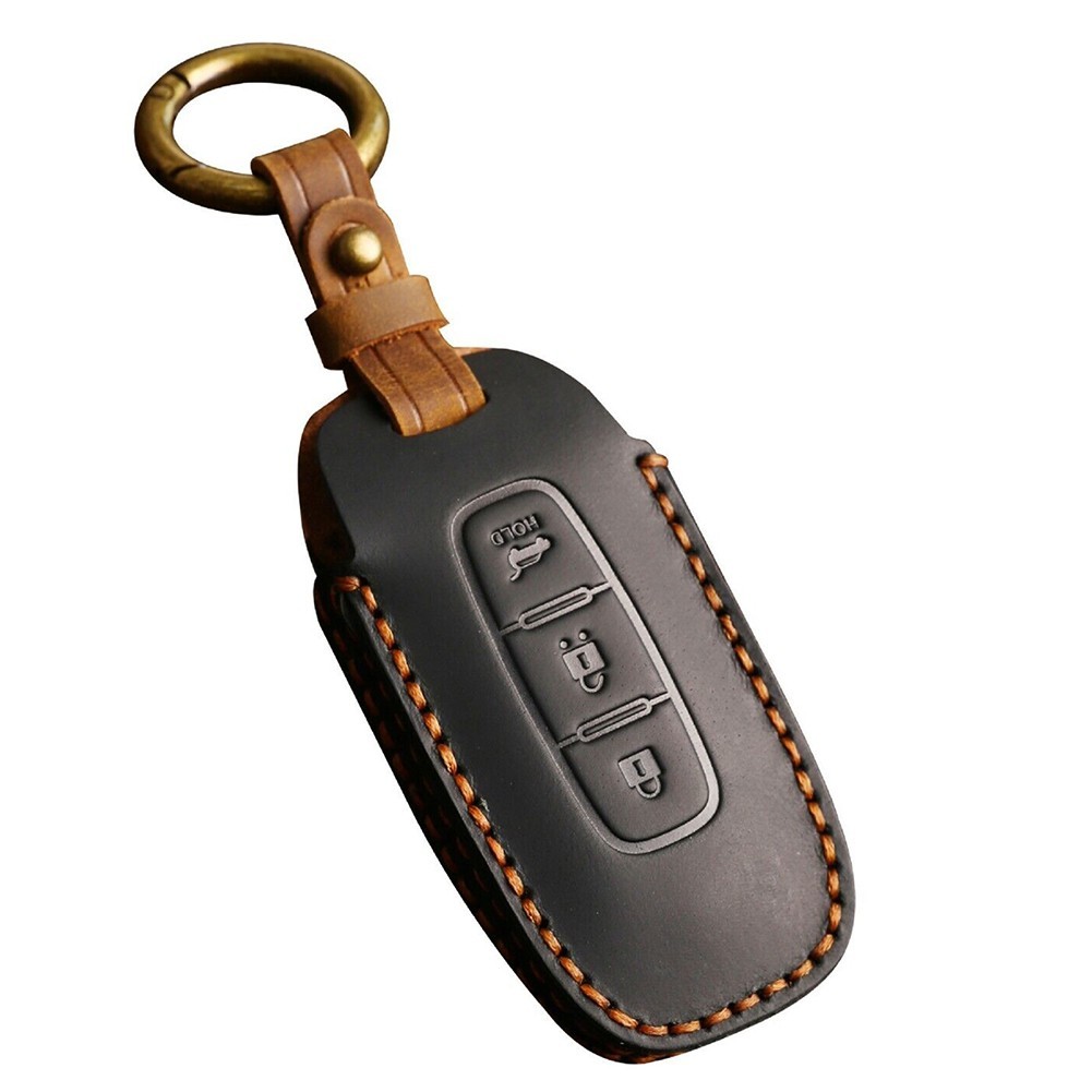 Leather Car Remote Key Case Cover For Nissan Qashqai Altima for x-trail Black