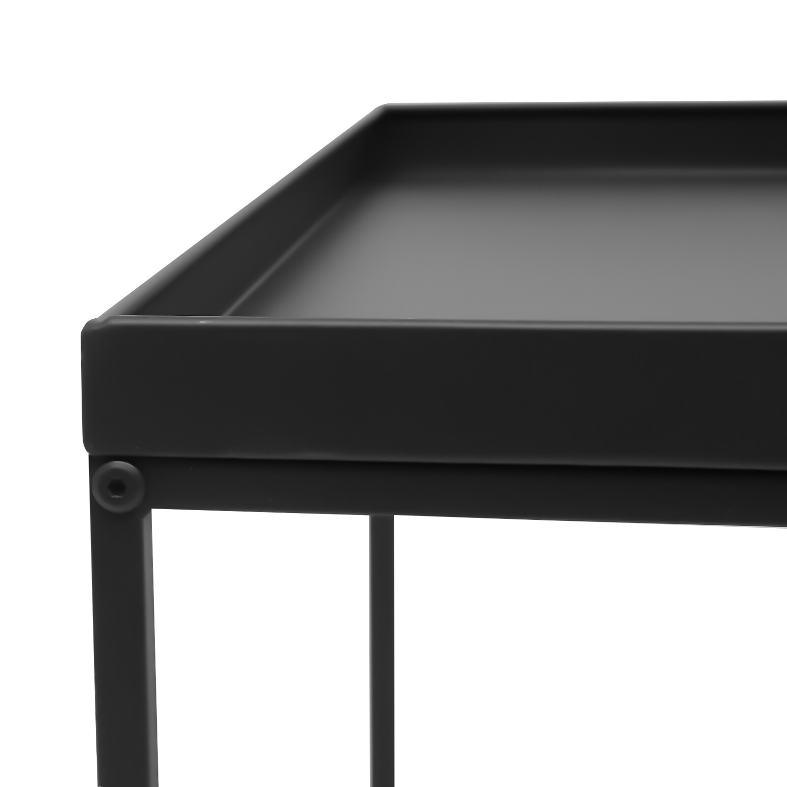 24" Square Table Metal Frame Table Portable Office Side End Table Camping Table