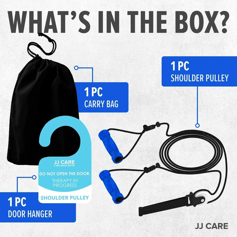 JJ CARE Shoulder Pulley for Physical Therapy, Over The Door Rehab