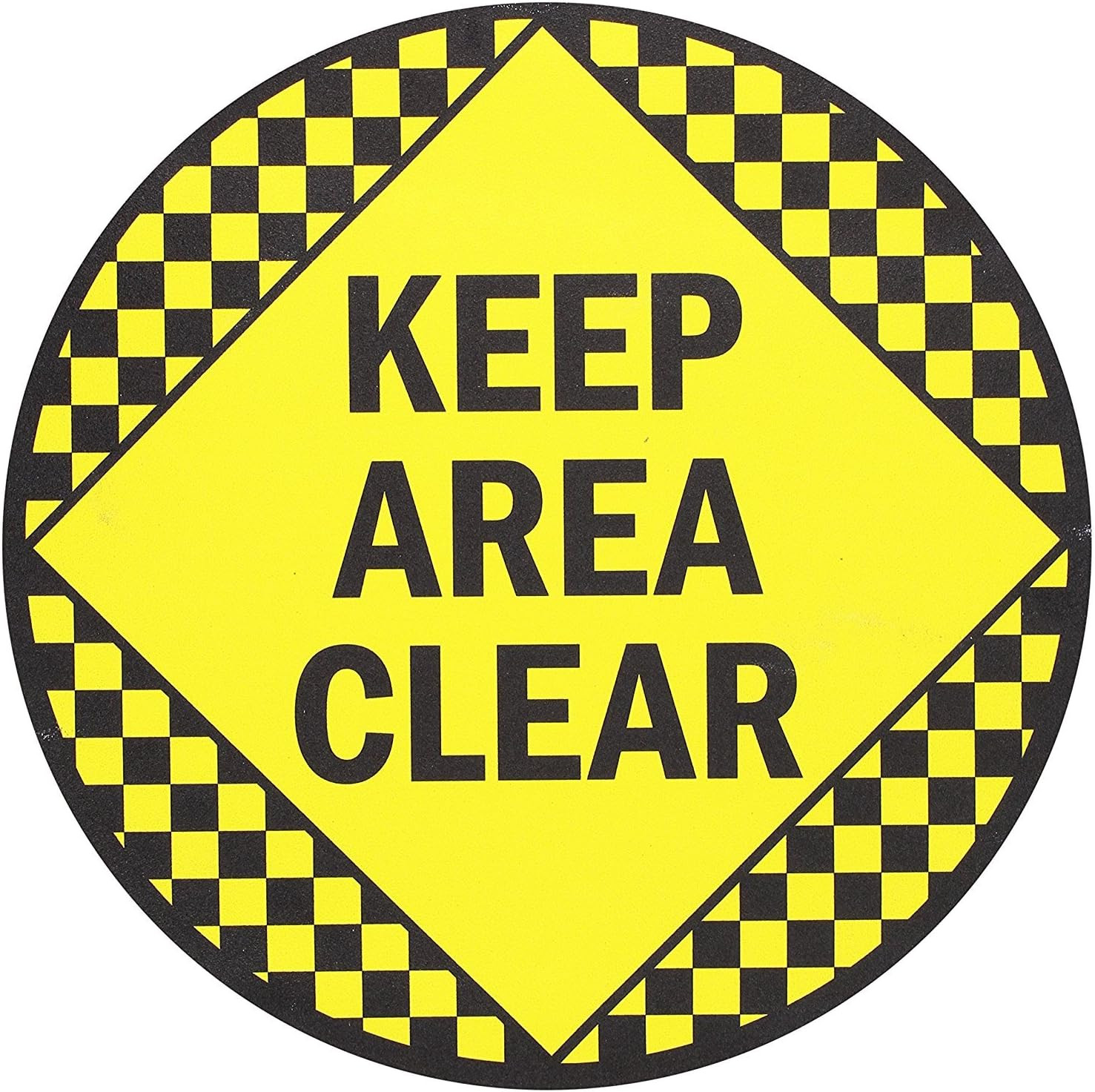 - SF-0097-FO-17 "Keep Area Clear" anti Slip Adhesive Floor Sign | 17" X 17" Blac