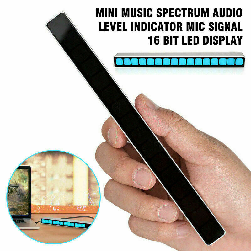 16 Bit MIC Sound Control LED Music Light Audio Spectrum Level Indicator Wireless