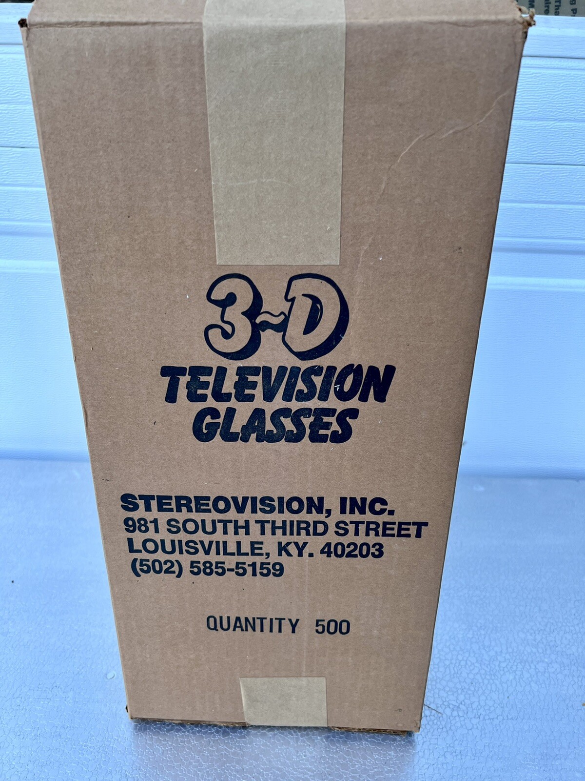 Vintage 80s Blue & Red 3D Television Paper Glasses Retro 500 Pair Lot New NOS