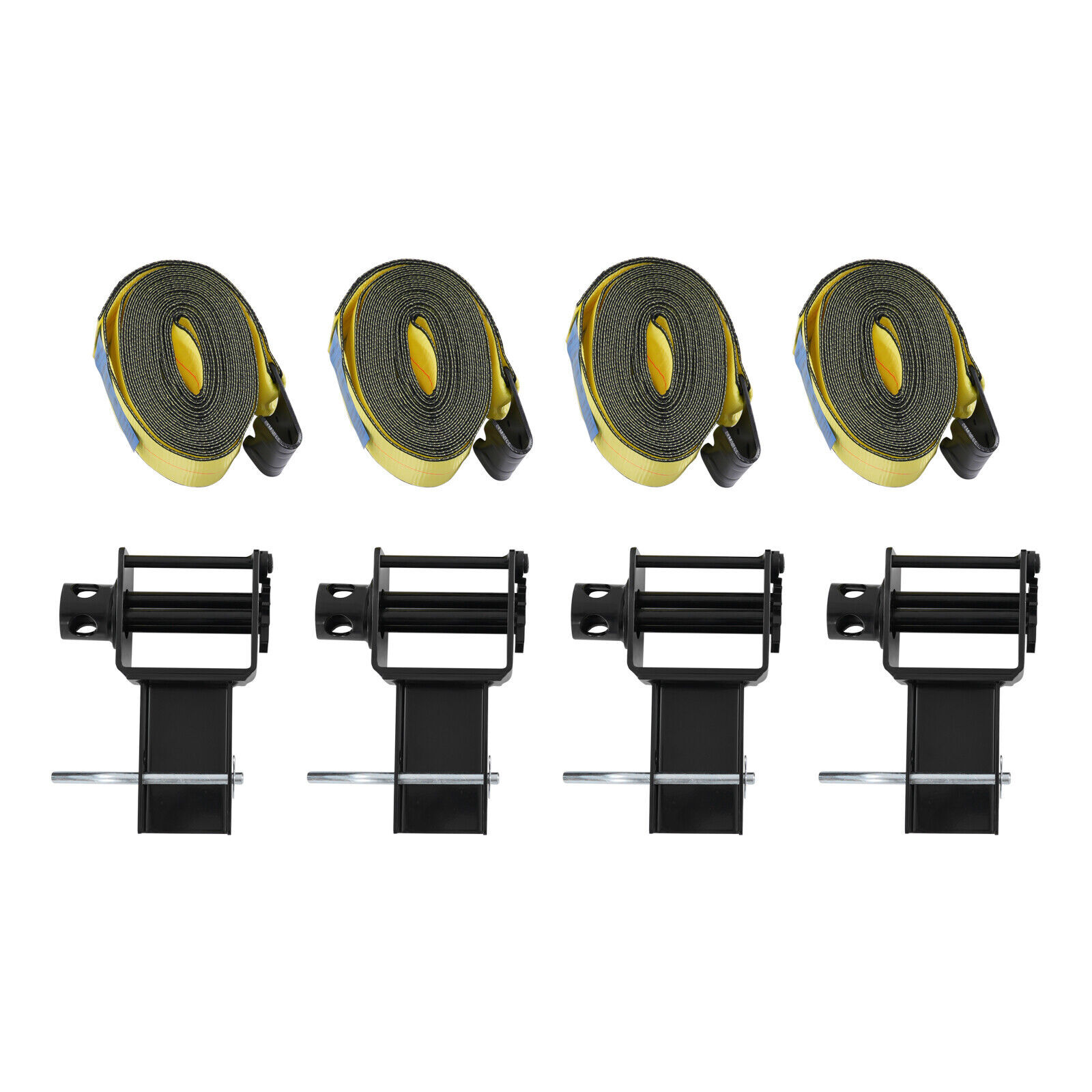 4PCS Heavy-Duty Trailer Winch Set - 5400 LBS Load Capacity, Adjustable Design
