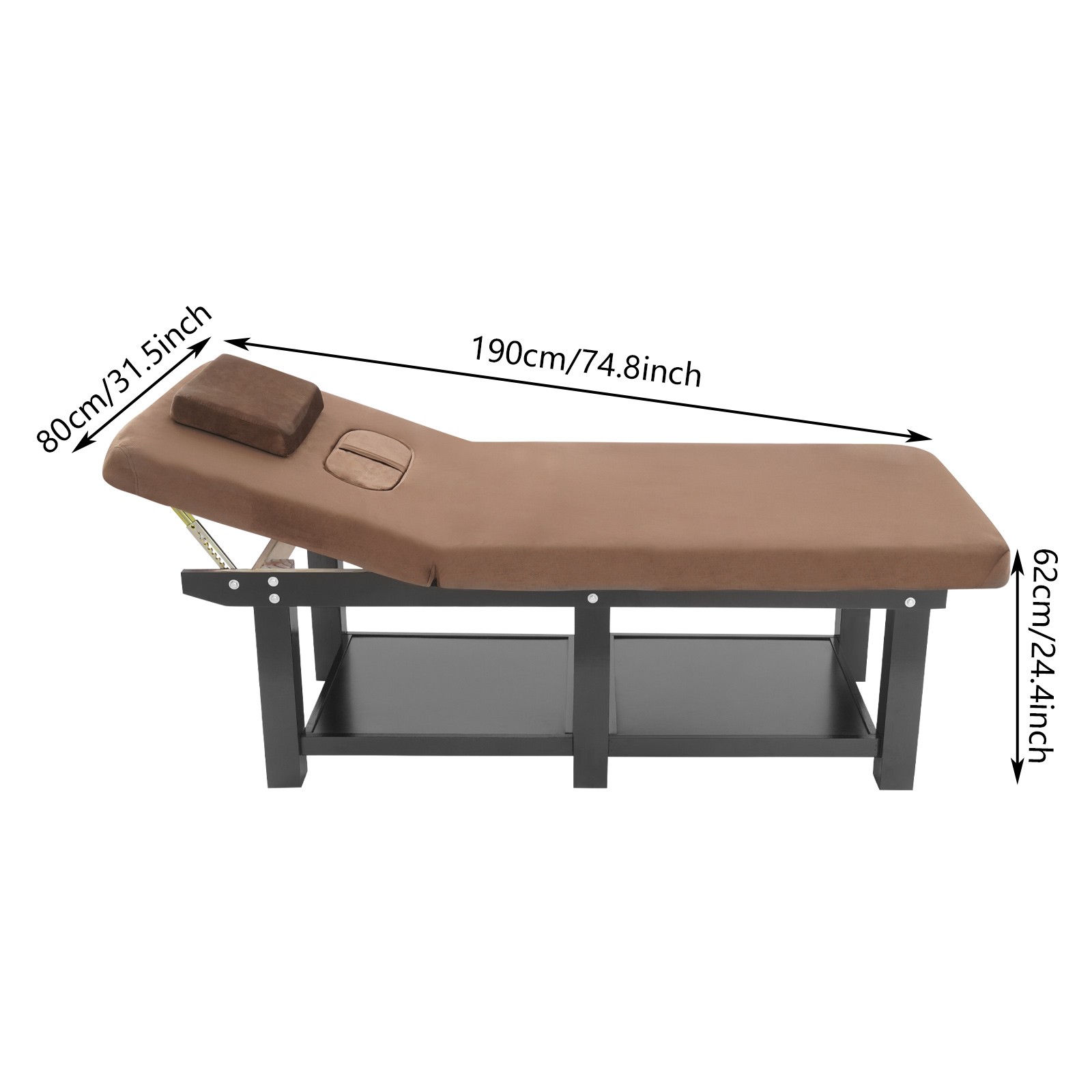 Massage Bed 0-45° Adjustable Massage Table 190cm Therapy Bed 400 kg max. Load