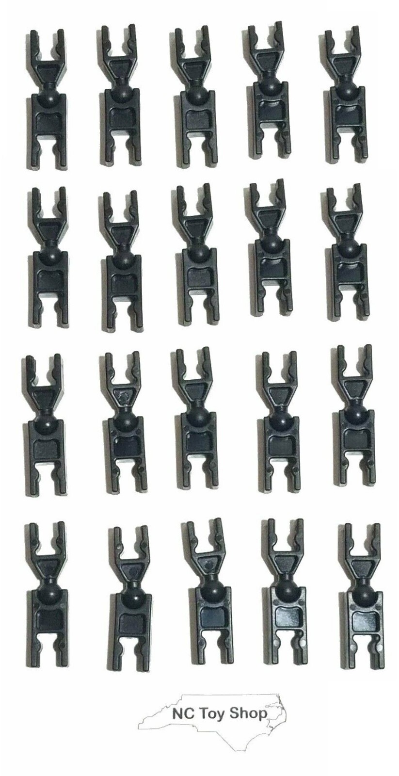 20 K'NEX Black Ball & Socket Hinges Joint Connectors - 20 Sets KNEX Parts Lot