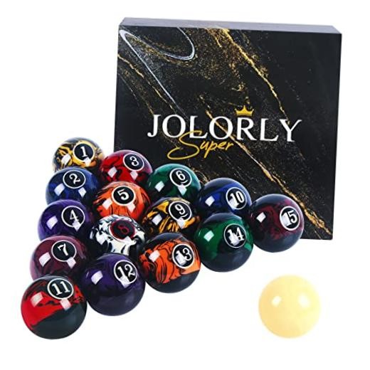 Billiard Balls AAA-Grade, Complete Set of 16 Pool Balls, 2-1/4" Regulation