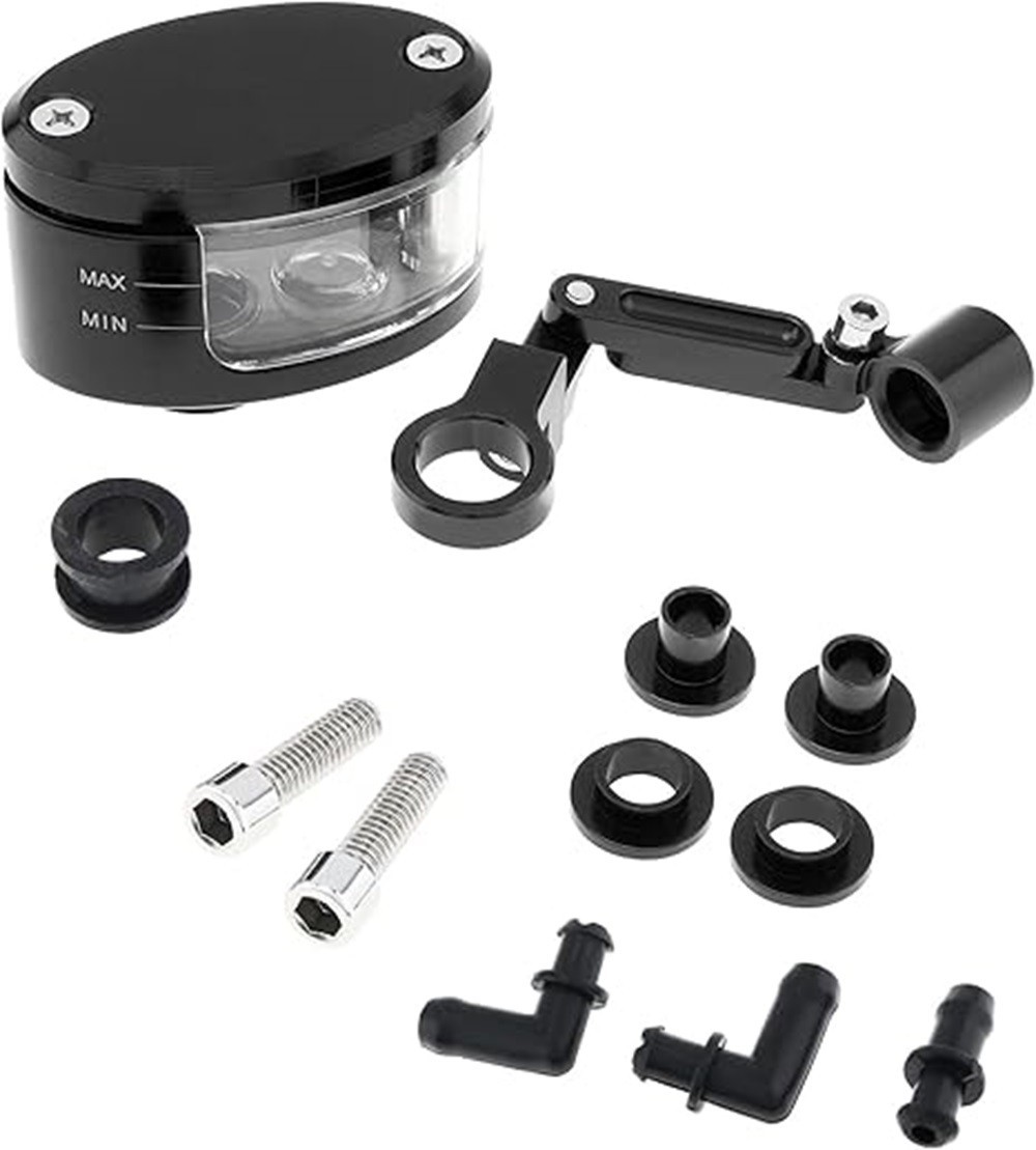 Universal Motorcycle Brake Clutch Tank Cylinder Fluid Oil Reservoir Cup () Blak