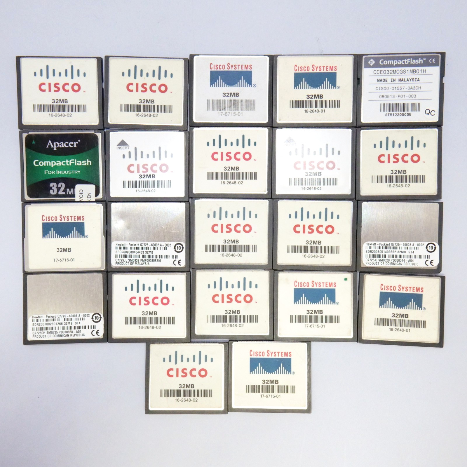 Lot 22 32MB CompactFlash CF Memory Cards Used Tested