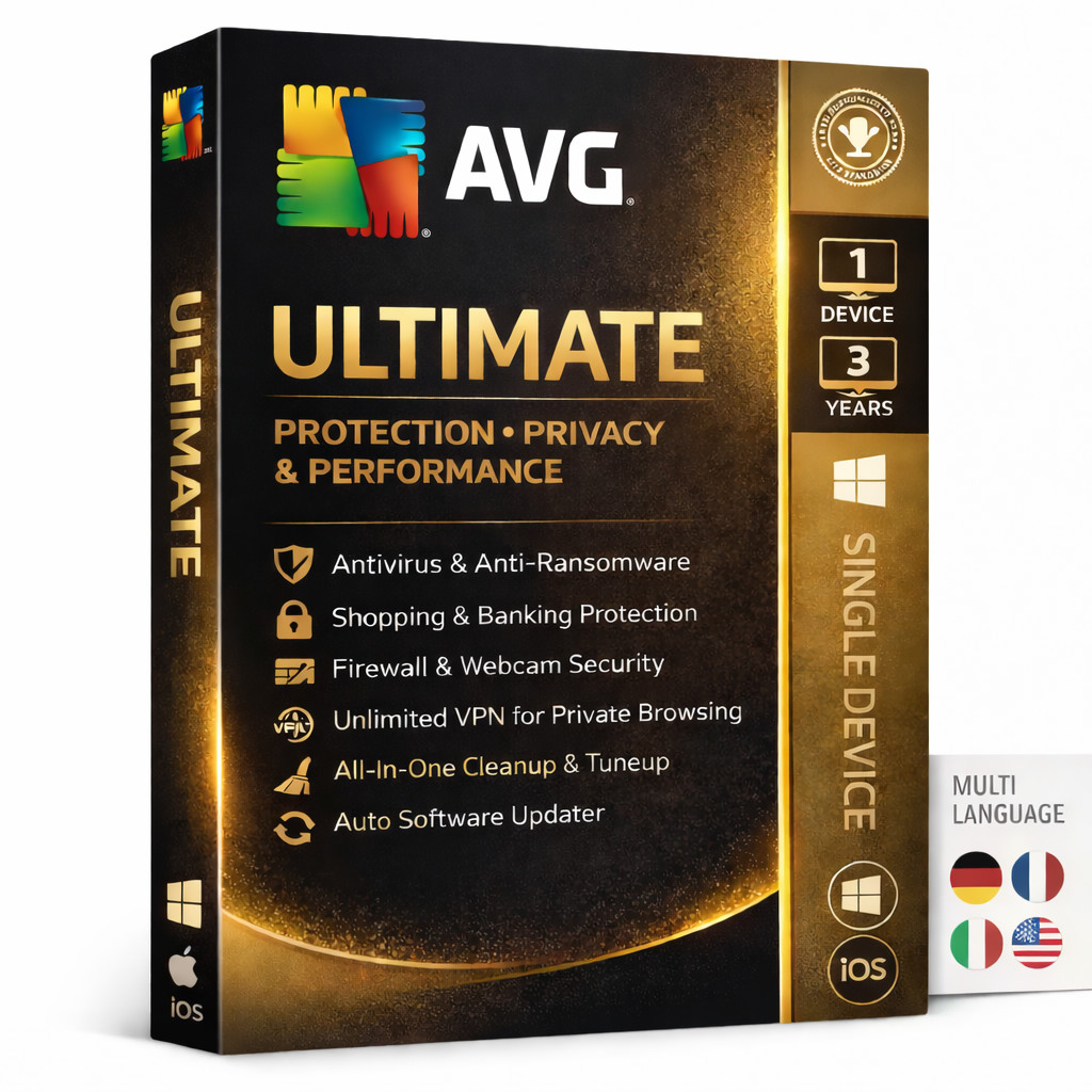 AVG Ultimate 2026 VPN Included 3 Years, 1 Device (Global Activation)