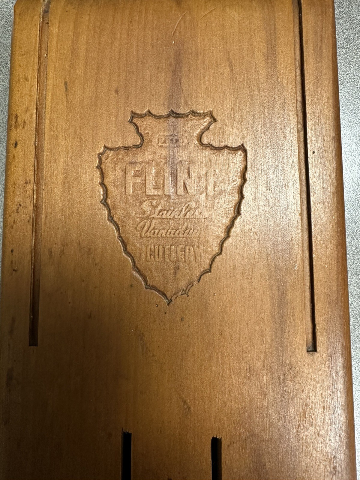 Vintage Ecko Flint Stainless Vanadium Wall Mount Knife Holdster Block Only