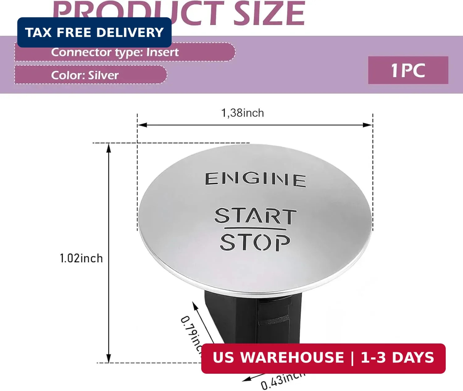 Engine Start Stop Button Switch, Compatible with Mercedes-Benz All Series