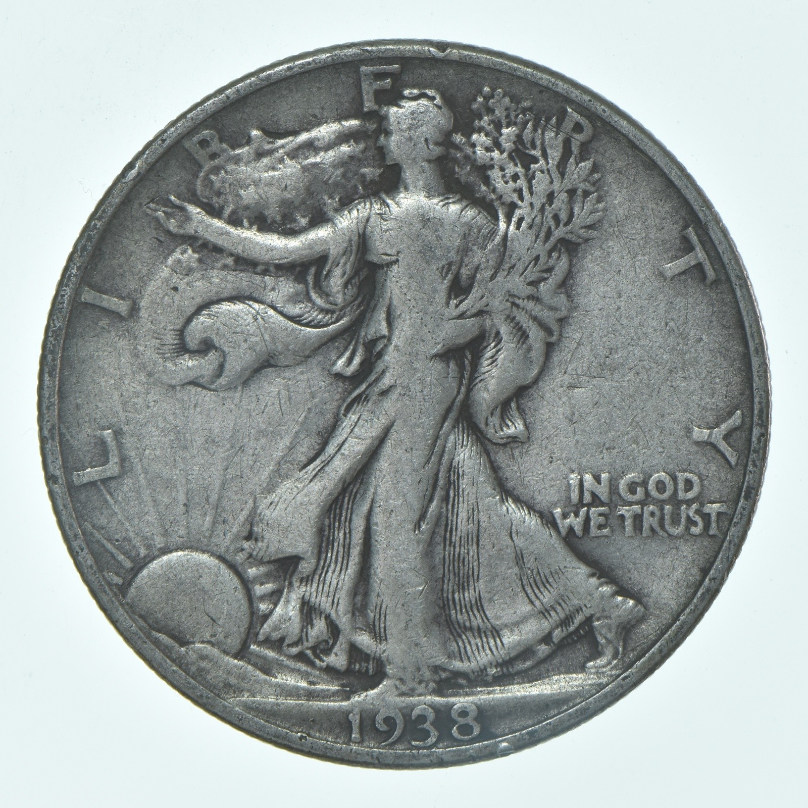 1938-P Walking Liberty Half Dollar CIRC VG+ 90% Silver