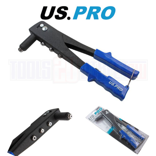 US PRO Tools Hand Riveter Kit 2.4, 3.2, 4.0 and 4.8mm Diameter Blind Rivets 5445