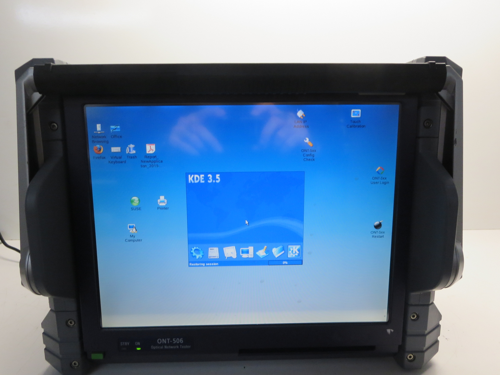 JDSU ONT-506 OPTICAL NETWORK TESTER WITH P7A 00293 MODULE; 3061/90.85 K-0095