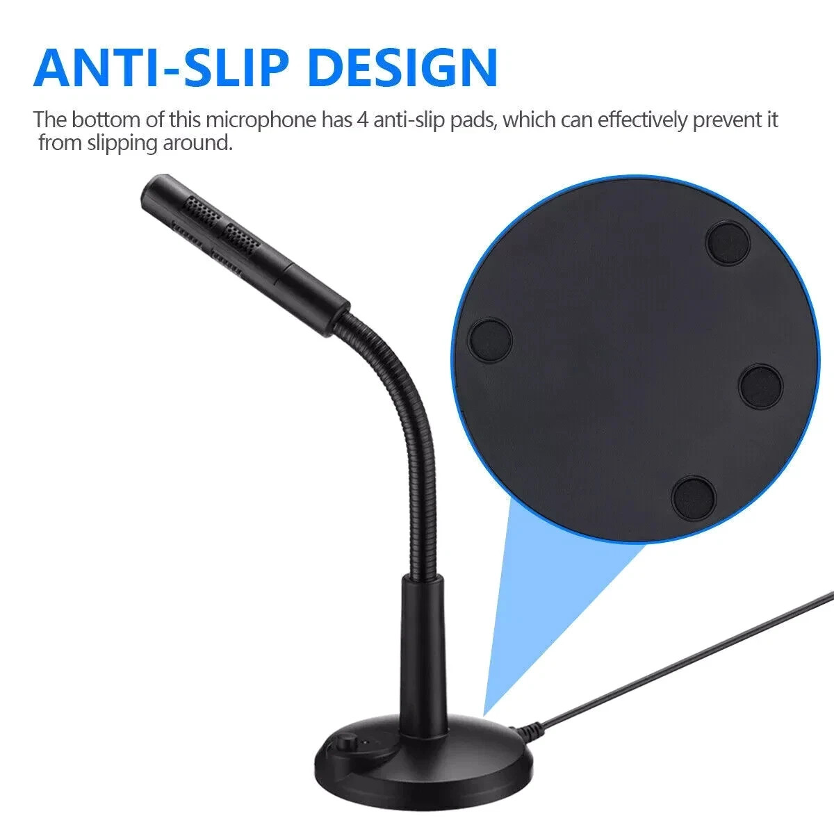 Computer Mini Condenser Microphone USB Stand Recording Mic For PC Desktop Laptop