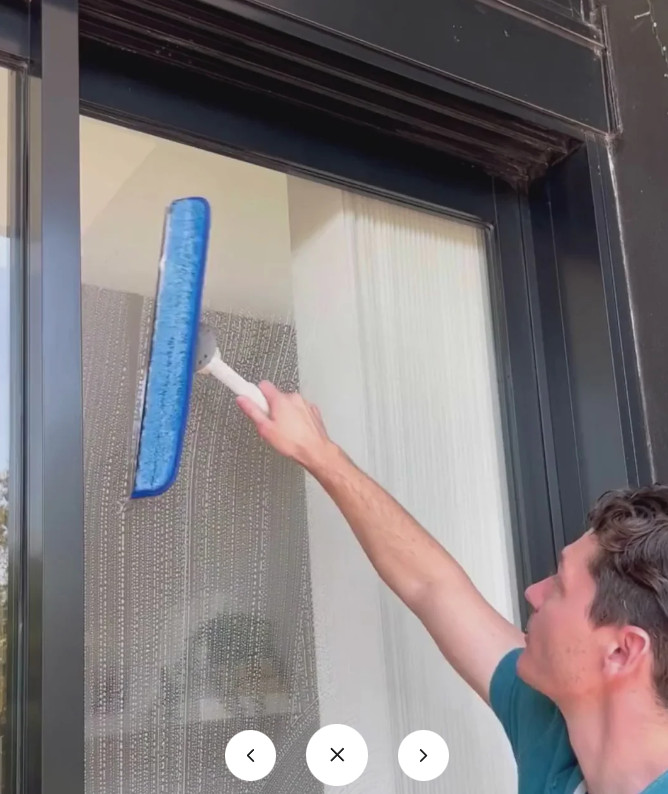 Wagtail High Flyer Window Cleaning Tool Dual Pivot 40cm/16" Microfibre, Squeeqee