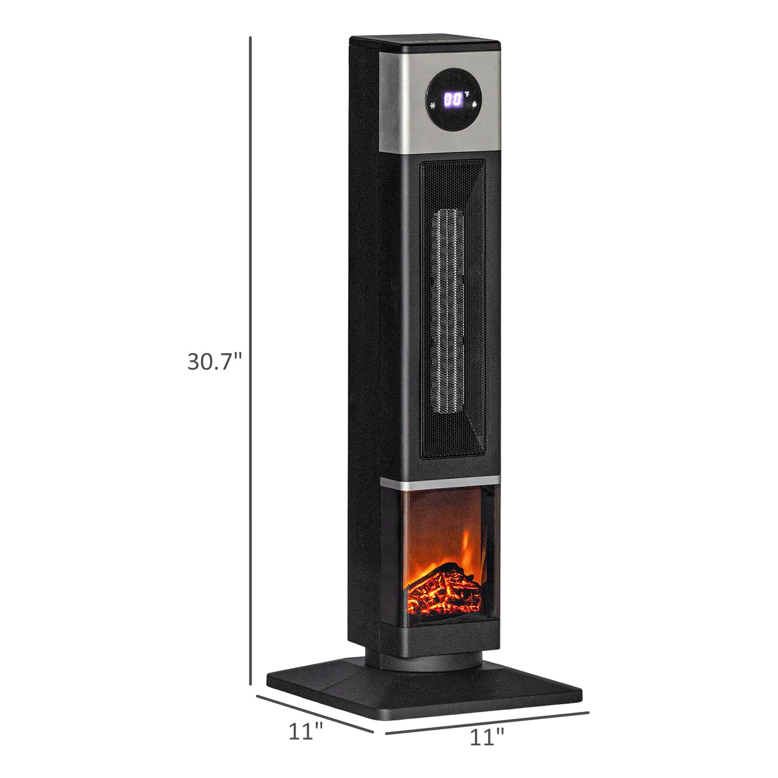 1400W Electric Heater with Oscillation, Timer, Black