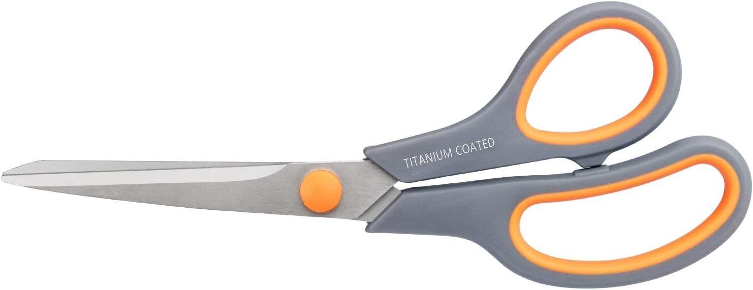 Ergonomic 8-Inch Titanium Coated Scissors, Sharp and Versatile for Every Project