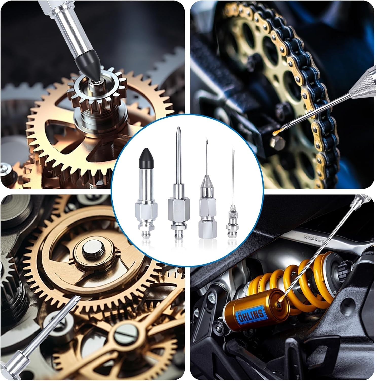 5PCS Precision Grease Needle Accessory Set for Engine Maintenance & Repair