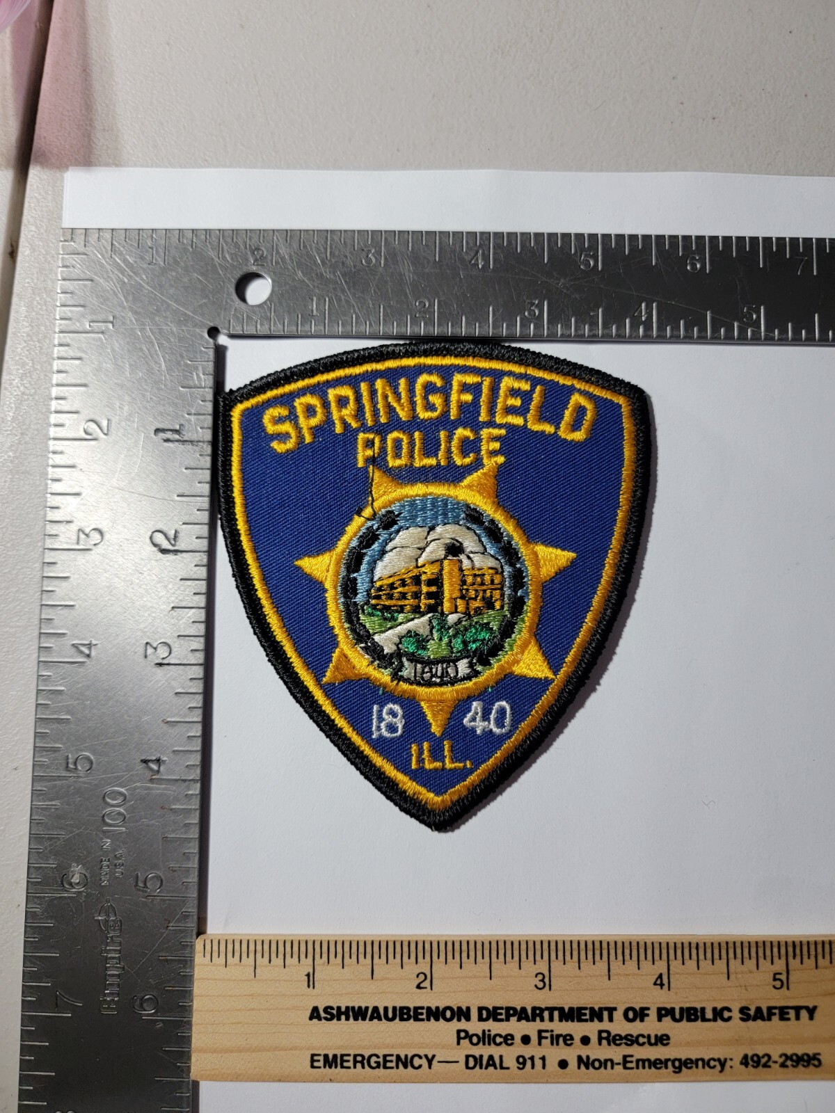 MK1 B3 Police patch Illinois Springfield