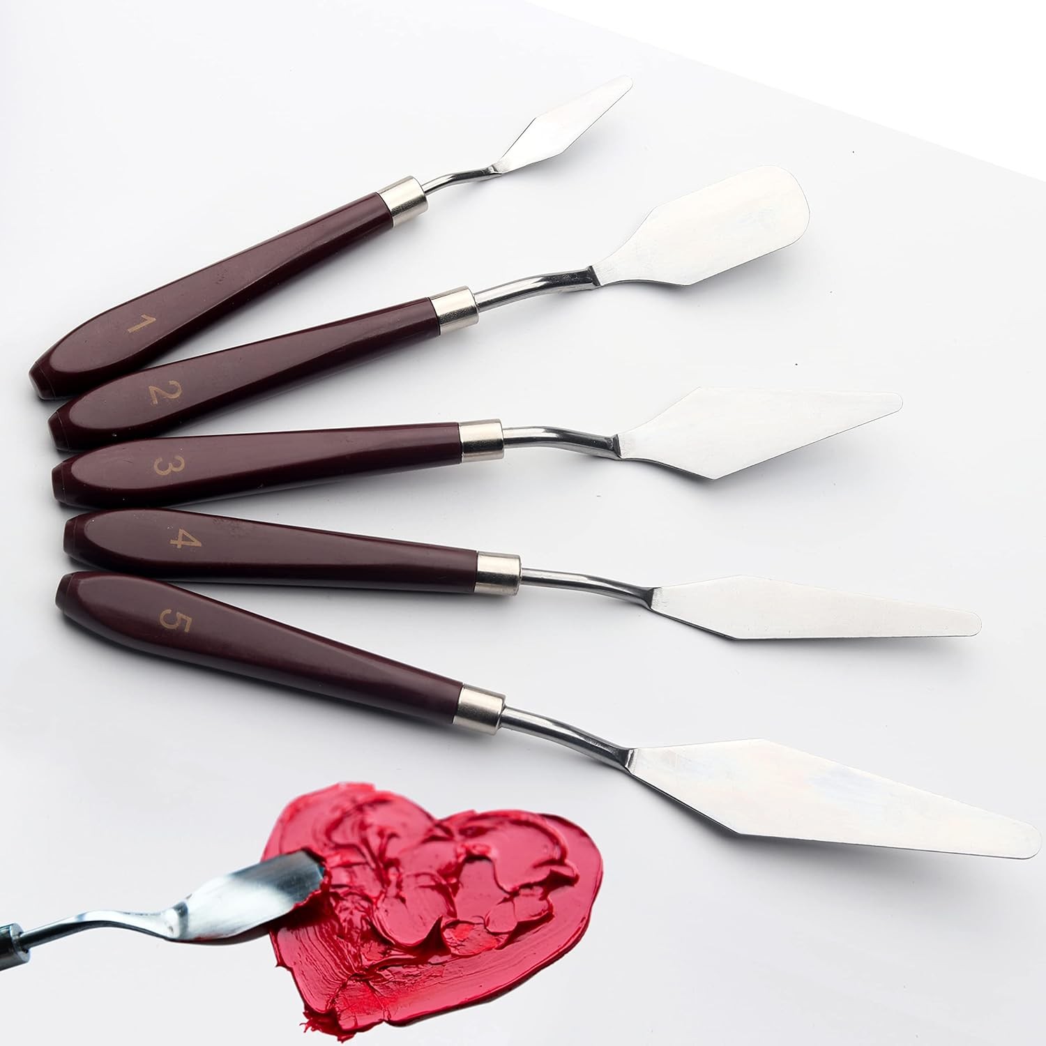 5 Piece Palette knifes Painting Knife Set Supplies for Oil, Acrylic Paint,